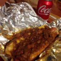 Chili Cheese Dog · House hot dog served with our homemade chili bean and American cheese. Includes: mustard, re...