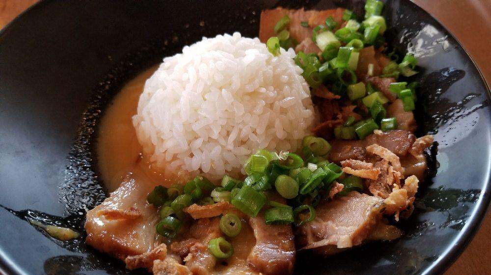Chashu · Marinated braised pork belly with rice.