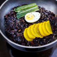 Jajangmyun · Black-bean-sauce noodles.Comes with 4 small sides.
