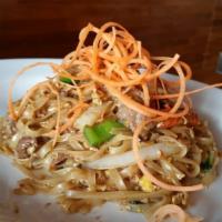 Basil Noodle · Stir fried thin rice noodles with chili, basil, bell peppers, onions and egg in a spicy sauc...