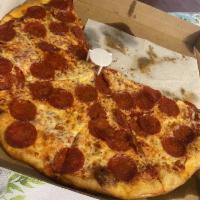 Pepperoni Pizza · Homemade tomato sauce, mozzarella cheese and pepperoni.
