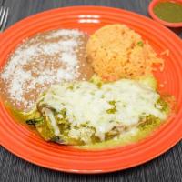 Chilaquiles · Cut in pieces of fried tortillas bathed in red or green sauce blended with your choice of ch...
