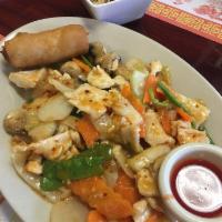 Moo Goo Gai Pan · Regular portion with steamed or fried rice.