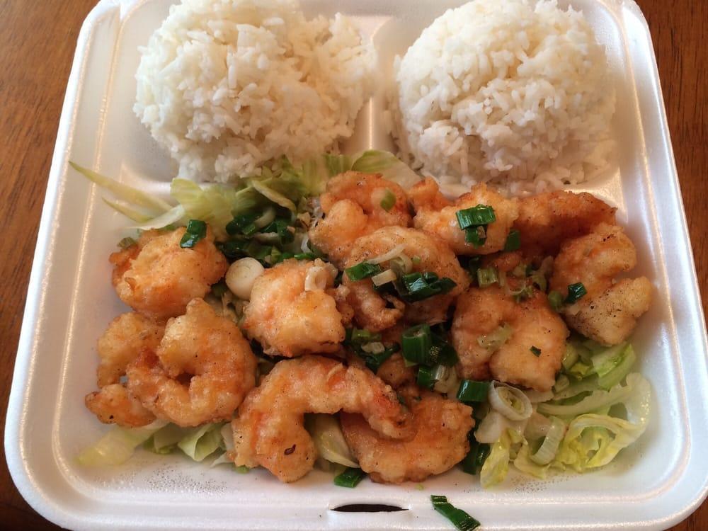 Peppery Shrimp Special · Served with rice (+$1 for brown rice).
