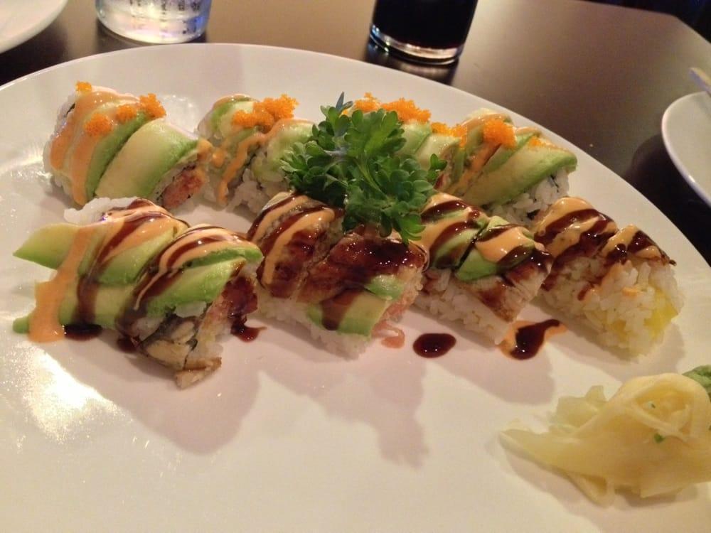 Outstanding Roll · Spicy tuna inside topped with eel,avocado served with spicy mayo, eel sauce.