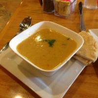 Lentil Soup · House-made pureed lentil soup with carrots.