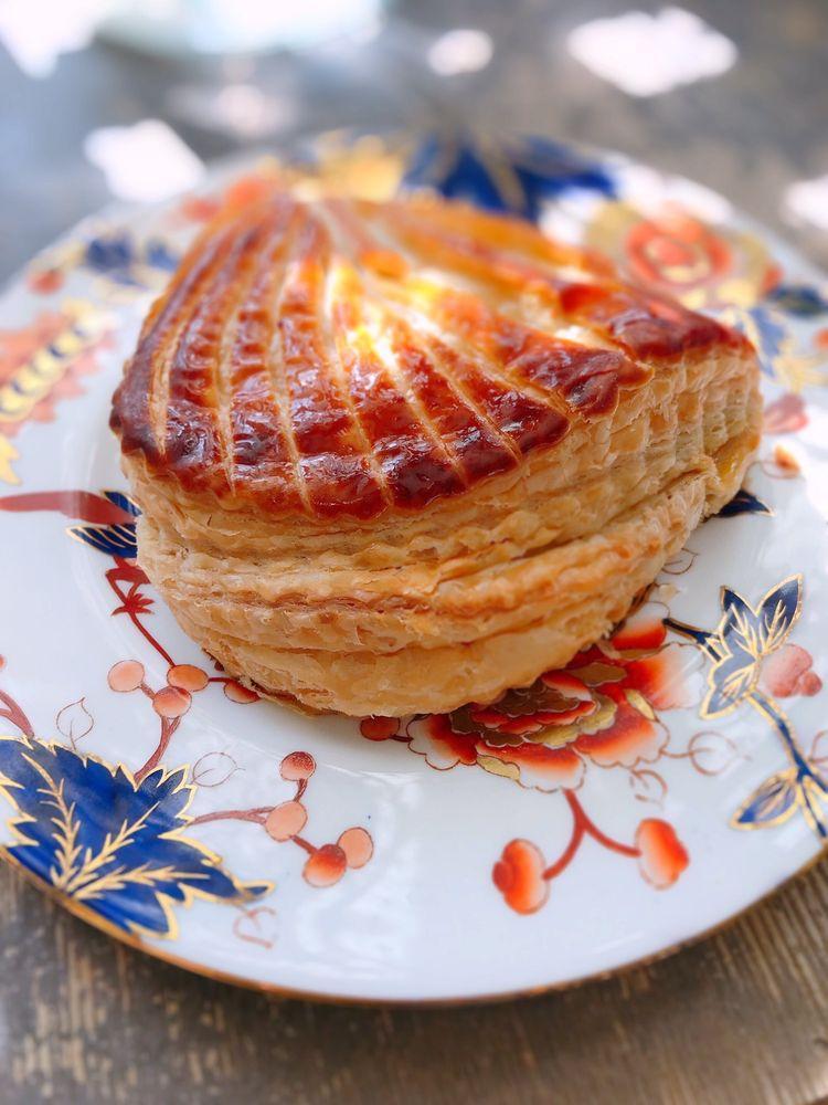 Apple Turnover · Inverted puffed pastry filled with a mixture of fuji apples - fresh and compote.