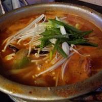 Spicy Seafood Soup with Udon Noodles · serves 2