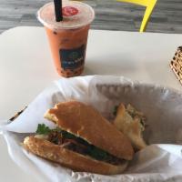 Simply Beef Banh Mi · Includes, cucumbers, cilantro, jalapenos, soy sauce, in-house mayonnaise, pickled carrots an...