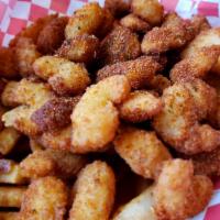 Cajun Popcorn Shrimp and Chips · 