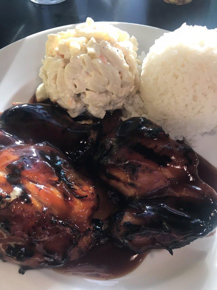 Hawaiian BBQ Chicken · Charbroiled boneless skinless chicken thighs glazed with our secret homemade BBQ sauce! 