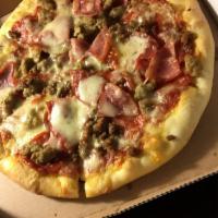 Meat Lovers Special Specialty Pizza · Pepperoni, salami, Italian sausage, mushrooms, olives, bell peppers and ground beef.
