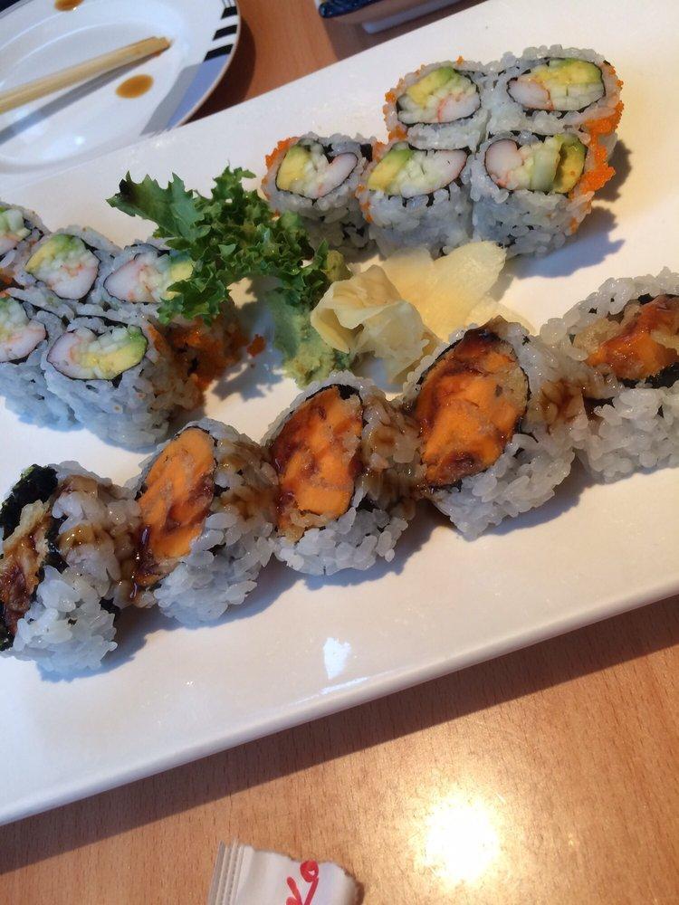Sweet Potato Roll · topped with eel sauce.