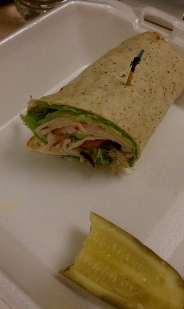 Turkey Wrap · Turkey, provolone cheese, lettuce, tomatoes with cream cheese spread and wrapped in garlic herb tortilla.