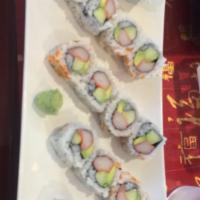 California Roll · Crabmeat with avocado and cucumber.