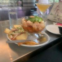 Shrimp Ceviche · Classic shrimp ceviche. Served with our freshly made flour tortilla chips.