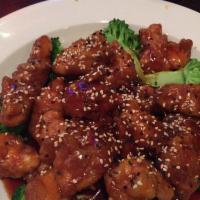 Sesame Chicken · Served with white rice. 