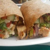 Greek Wrap · Chicken breast or grilled steak, romaine lettuce, tomatoes, red onions, Greek olives, bell p...