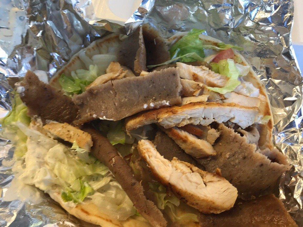 Cafe Special Pita · Gyro, chicken, onions, lettuce, tomatoes and tzatziki sauce.