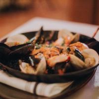 Black Rice Seafood Paella · 