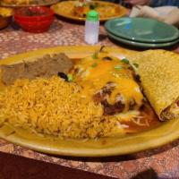 Chile Relleno · A succulent poblano pepper stuffed with Chihuahua cheese, dipped in batter, and lightly frie...