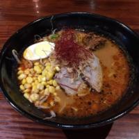 Spicy Miso Ramen · Our signature miso broth with chashu (pork or chicken), green onions, boiled egg, bean sprou...