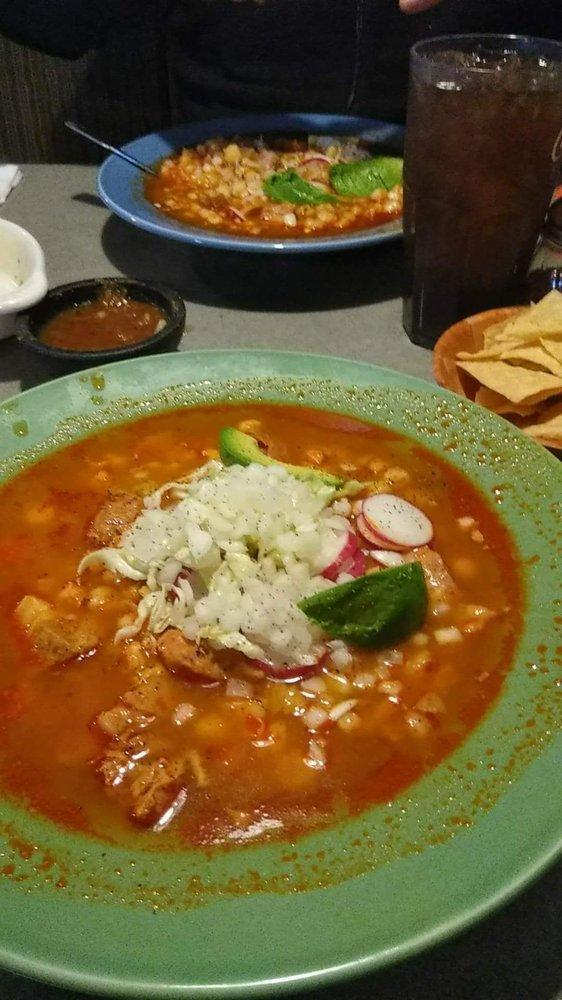 Pozole · Includes hominy, pork, and pata. Comes with cabbage, onions, radishes, lemon, and a spicy salsa on the side. 