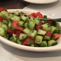 Shirazi Salad · Cucumbers, tomato, green onions with special dressing.