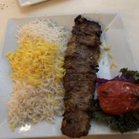 Barg Kabob · A charbroiled skewer of the best-marinated tenderloin beef cuts.