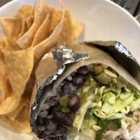 Azteca Burrito - Vegan · Vegan. Cactus and artichoke hearts, black beans, rice, cabbage, avocado, salsa fresca, cilan...