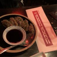 Short Rib and Foie Gras Potstickers Dumpling · Black Vinegar and soy