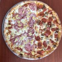 Hawaiian Pizza · Canadian bacon, ham and pineapple.