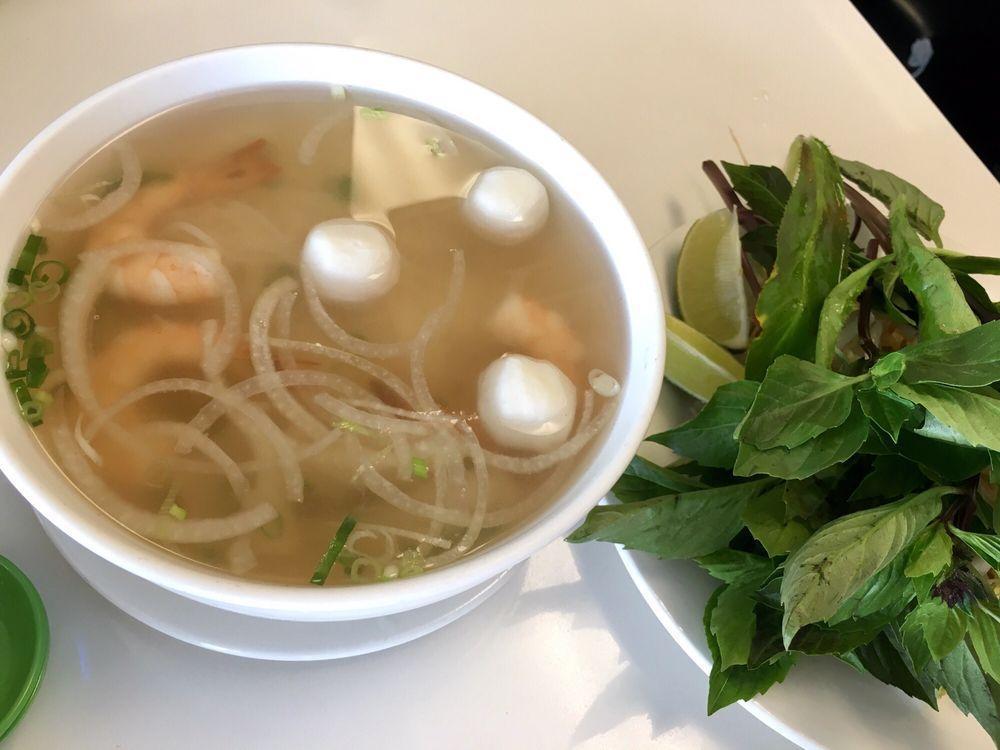 Large Seafood Pho Noodle Soup · 