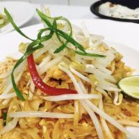 Pad Thai · Served with choice of protein.