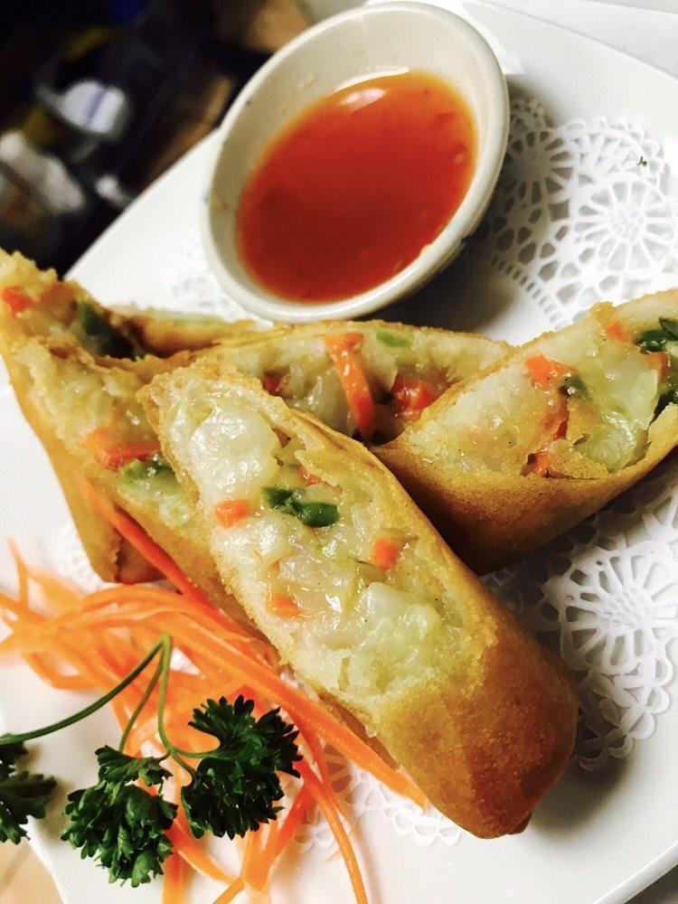 Harumaki Spring Rolls · Crispy spring roll sauteed with mixed vegetables. Served with sweet chili sauce. 