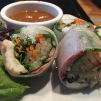 Fresh Rolls · 2 rolls with the freshest of ingredients, wrapped in soft rice skin, stuffed with prawns, ba...
