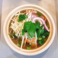 Pho Vegetable and Tofu Bowl · Pho Vegetable and Tofu with rice noodles.Topped with scallion, cilantro ,onion , jalapeno an...