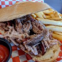 Pulled Pork Sandwich · Served plain on toasted soft roll