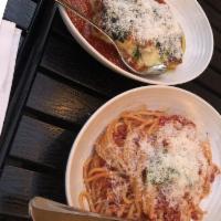 Lasagna · Fontina, Ricotta and Parmigiano Reggiano with Spinach & Tomato Sauce