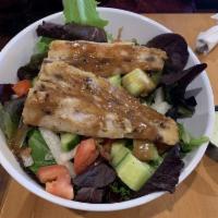 Mahi Mahi · Mixed greens with marinated and grilled mahi mahi, crunch jicama, cucumber, red onions and j...