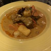 Massaman Beef Curry · Slow cooked beef, potato, onion, carrot, star anise, peanut in massamun curry. Served with r...