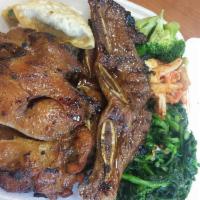 Kalbi and BBQ Chicken Plate · 