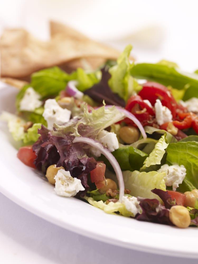 Mediterranean Salad · Mixed lettuce with grated Parmesan cheese and croutons, with Caesar dressing on the side.