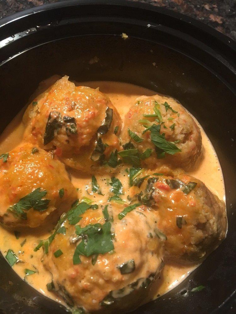 Stuffed Mushrooms · Seafood stuffed and baked in a champagne cream sauce.