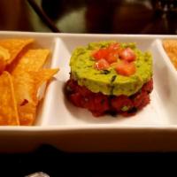 Tuna Tartare Guacamole · Served with corn tortilla chips.