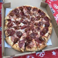 Meat Lovers Pizza · The original crust, marinara sauce, mozzarella cheese, salami, Canadian bacon, pepperoni, ba...