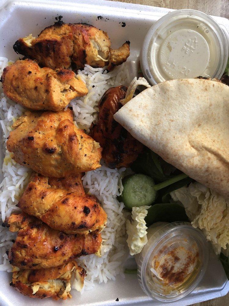 Chicken Kabob with Spinach Sandwich · Served with lettuce, tomatoes, pickles and mayonnaise. 