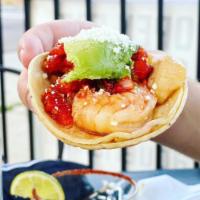 Sea of Cortez Taco · Chili rubbed sea scallops and shrimp, fresh avocado, cilantro, ranchero salsa, Cotija cheese...