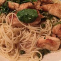 Piccata · Your choice of protein sautéed with lemon, butter, white wine, capers & spinach.