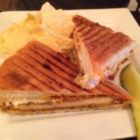 The Parm Panini · Fresh mozzarella, homemade marinara, breaded chicken or eggplant.